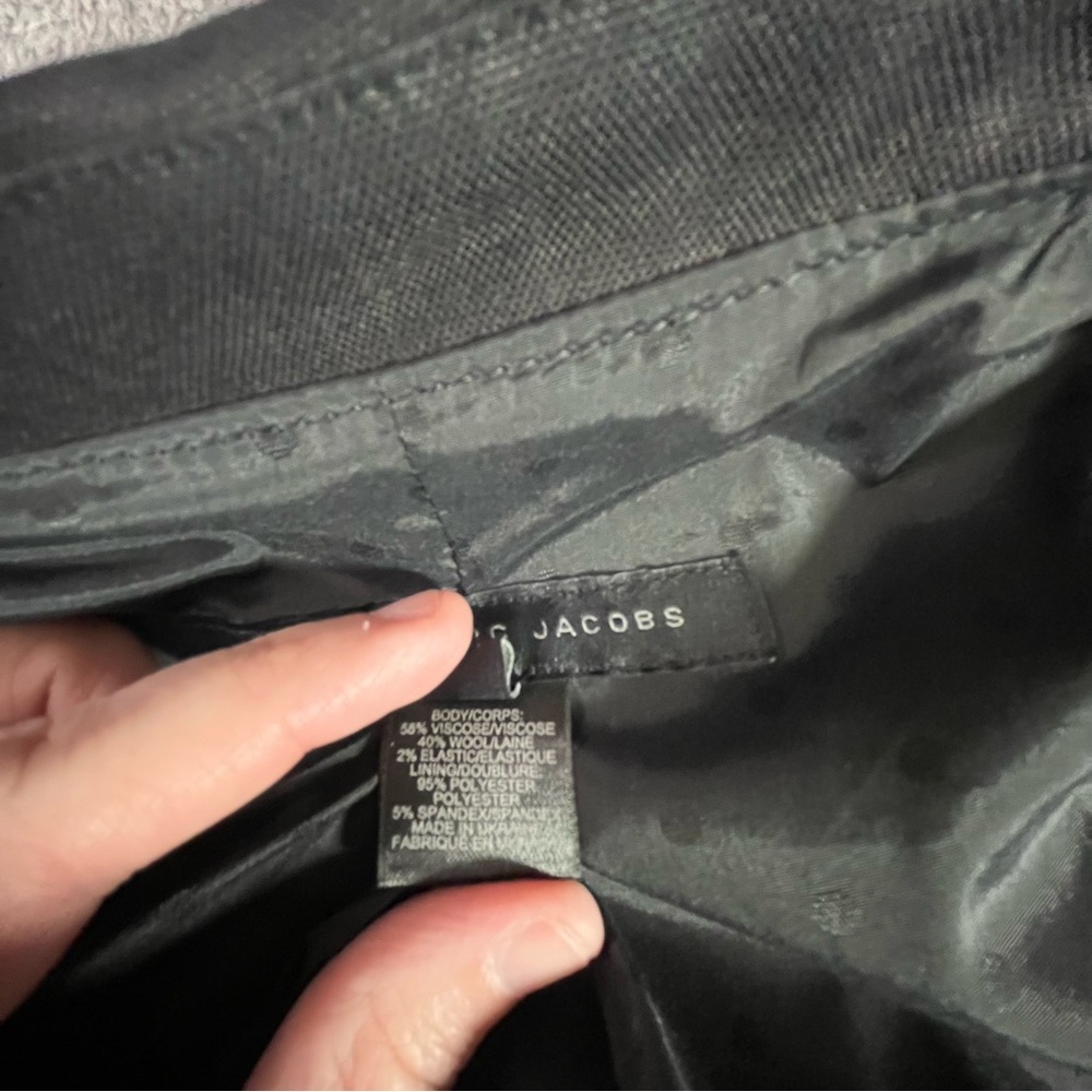 Marc by Marc Jacobs Medium Black Asymmetric Cropped Zip Jacket - Picture 8 of 9